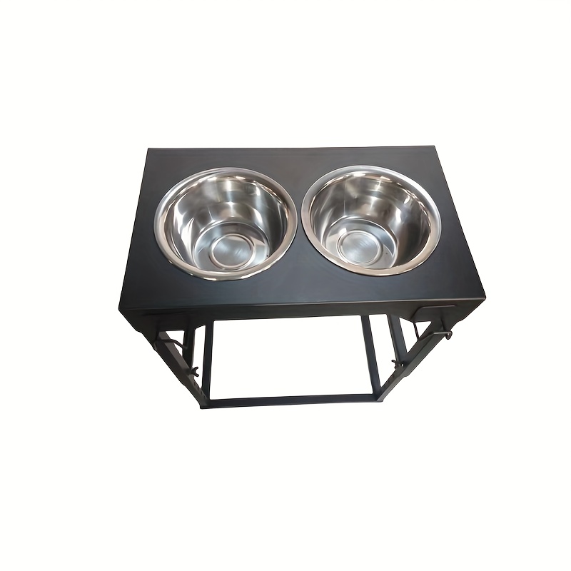 Elevated Pet Double Bowls With 3 Adjustable Height Stainless - Temu