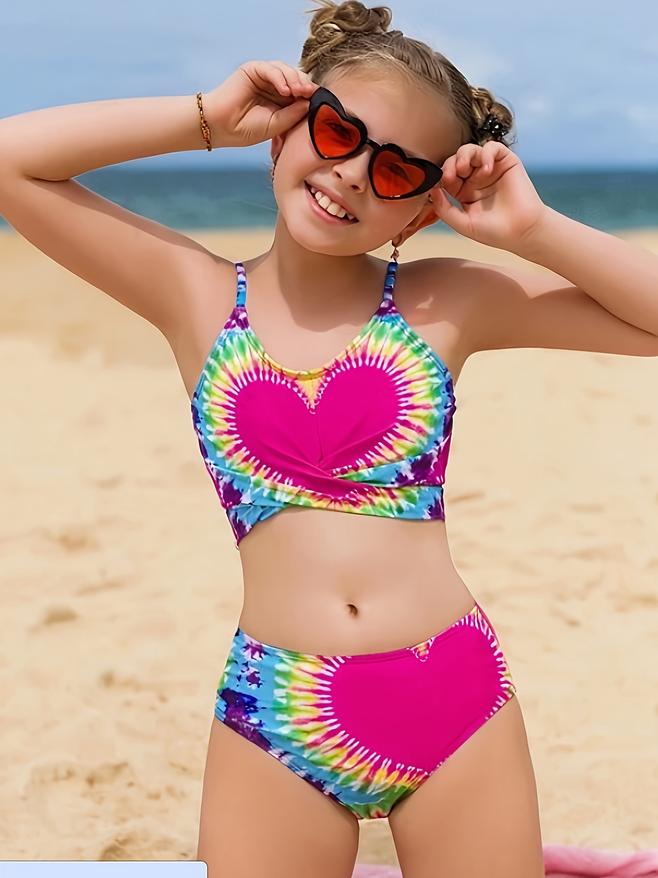 Junior Swimsuit Top Swim Suit with Shorts Set Padded Bikini Lady