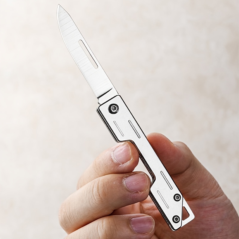 1pc Mini Stainless Steel Fruit Folding Knife Compact Multi