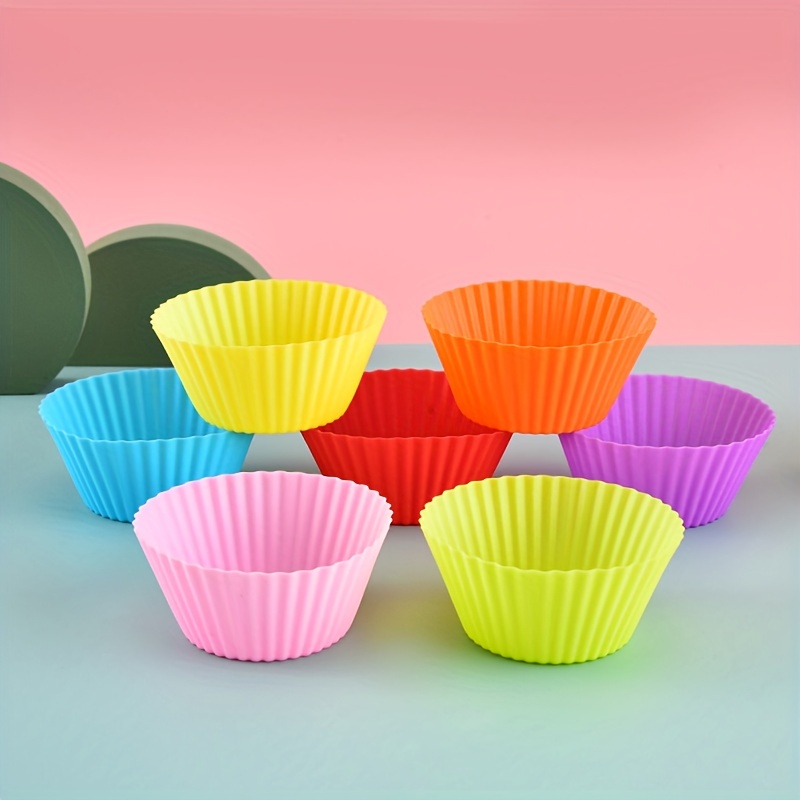 Colorful Silicone Muffin Cups - Non-stick Reusable Cupcake Liners