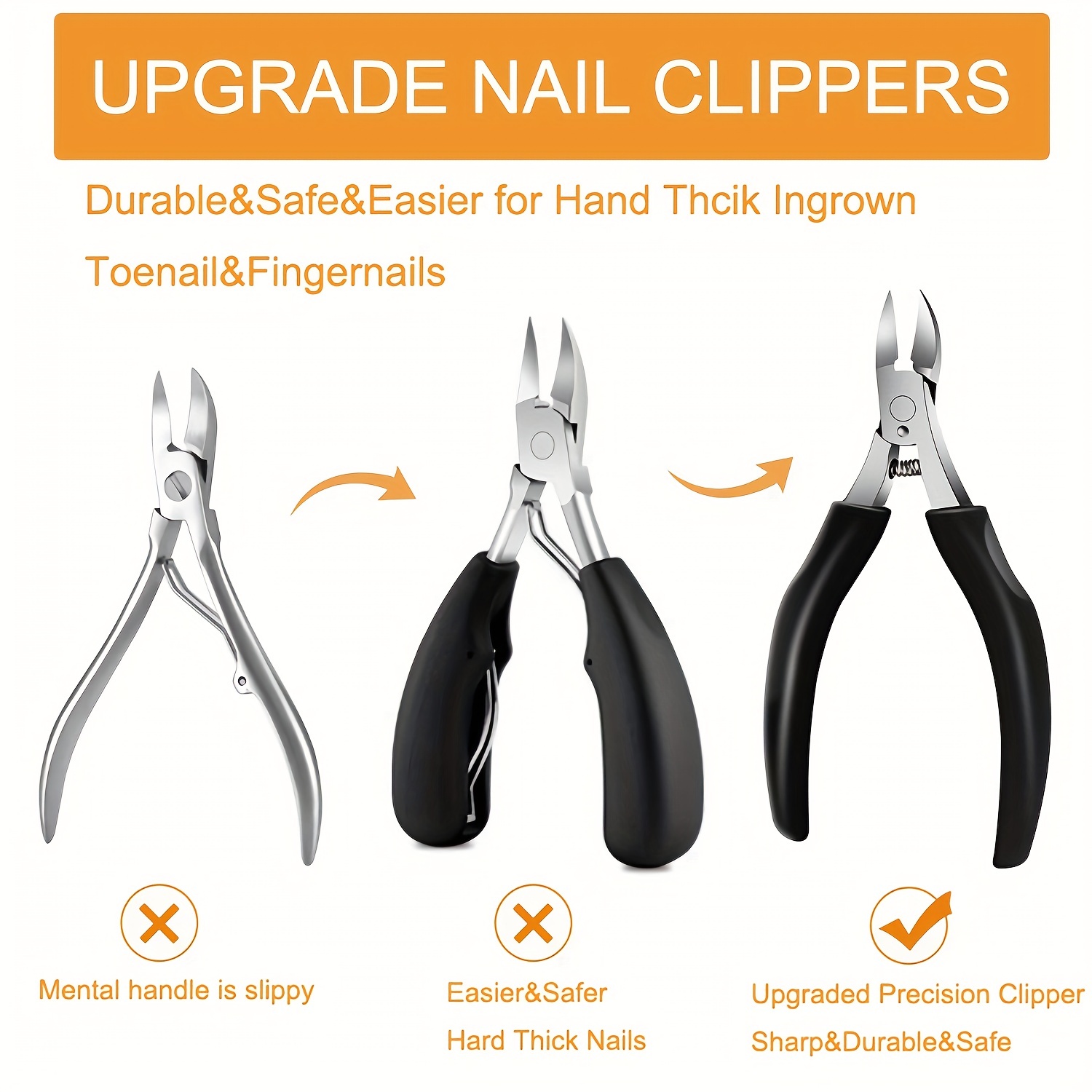 Ingrown Toenail Tool Kit Stainless Steel Clippers for Thick and Ingrown Nails