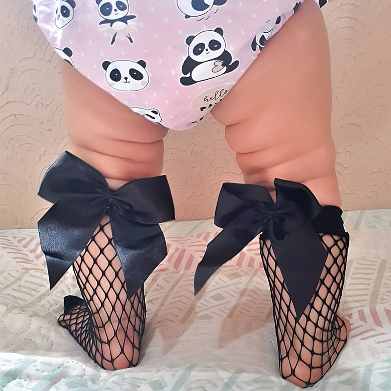 Girls Bowknot Fish Net Socks for Kids
