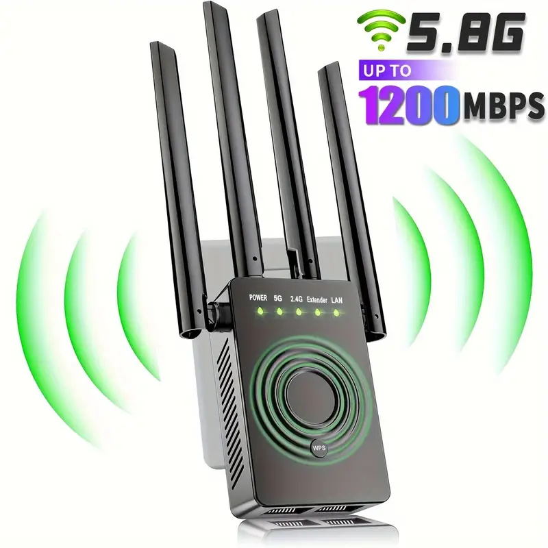 Kor Konsekvenser træner 2023 Fastest Wifi Extender, Dual Band 2.4/5.8ghz Wifi Internet Booster For  Home Wireless, 1200mbps Signal Amplifier With Ethernet Port/super Antenna,  Wi-fi Repeater Cover To 12000sq.ft./100+ Devices - Temu