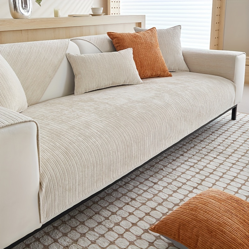 

Transform Your Living Room With This 1pc Chenille Sofa Slipcover - Non-slip & Furniture Protector! Couch Cover
