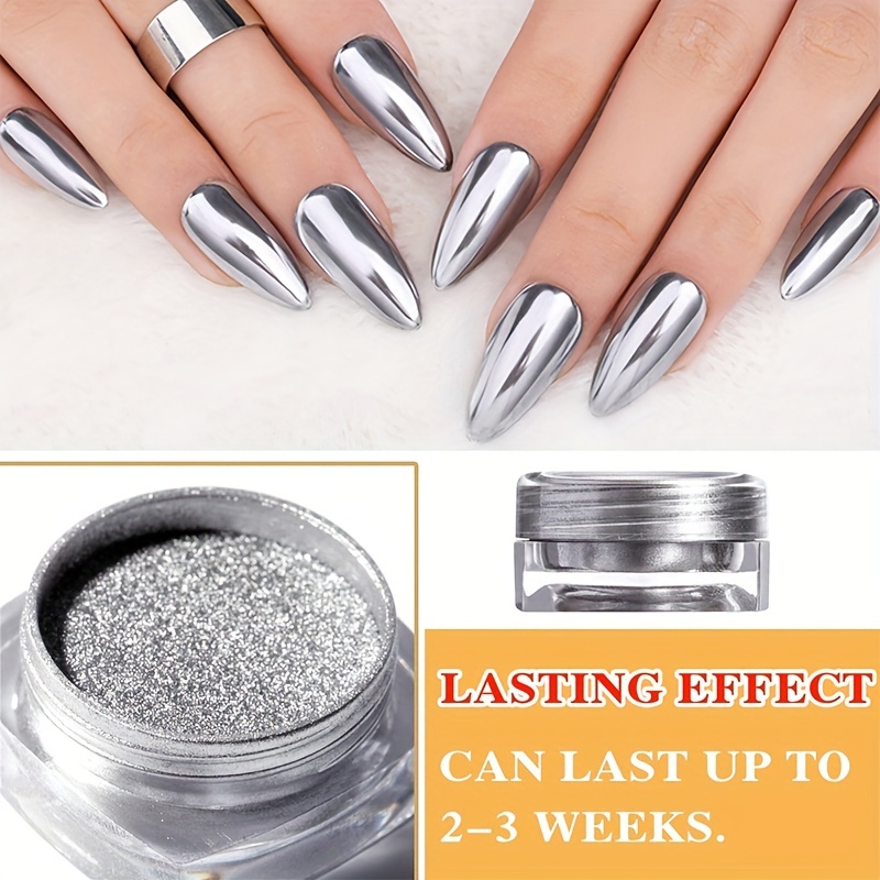 Gold Silver Chrome Nail Powder Nail Art Glitter Effect - Temu