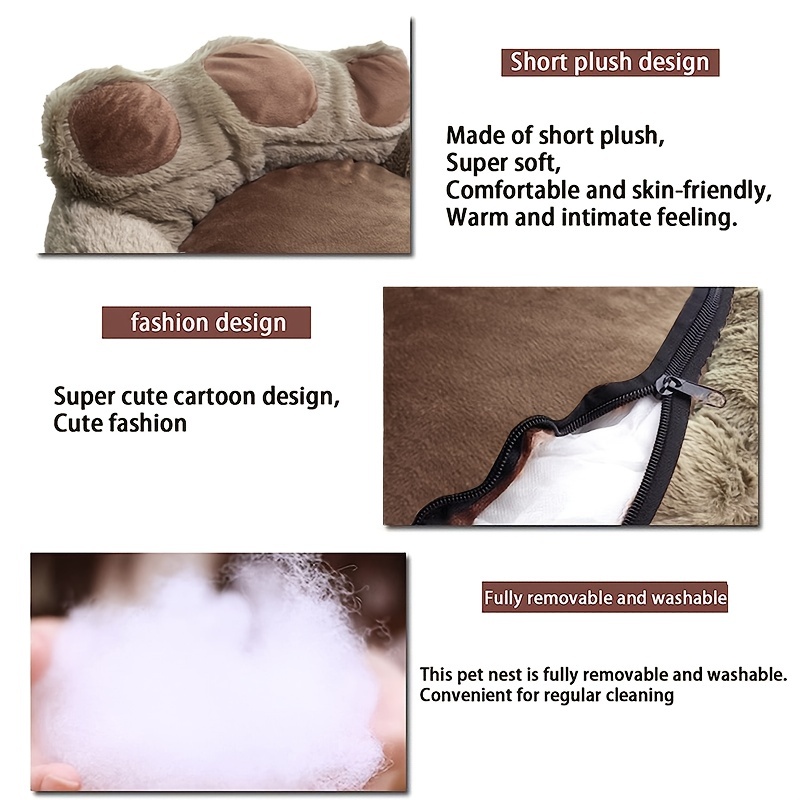 Comfort Soft Plush Dog & Cat Bed with Removable Cushion