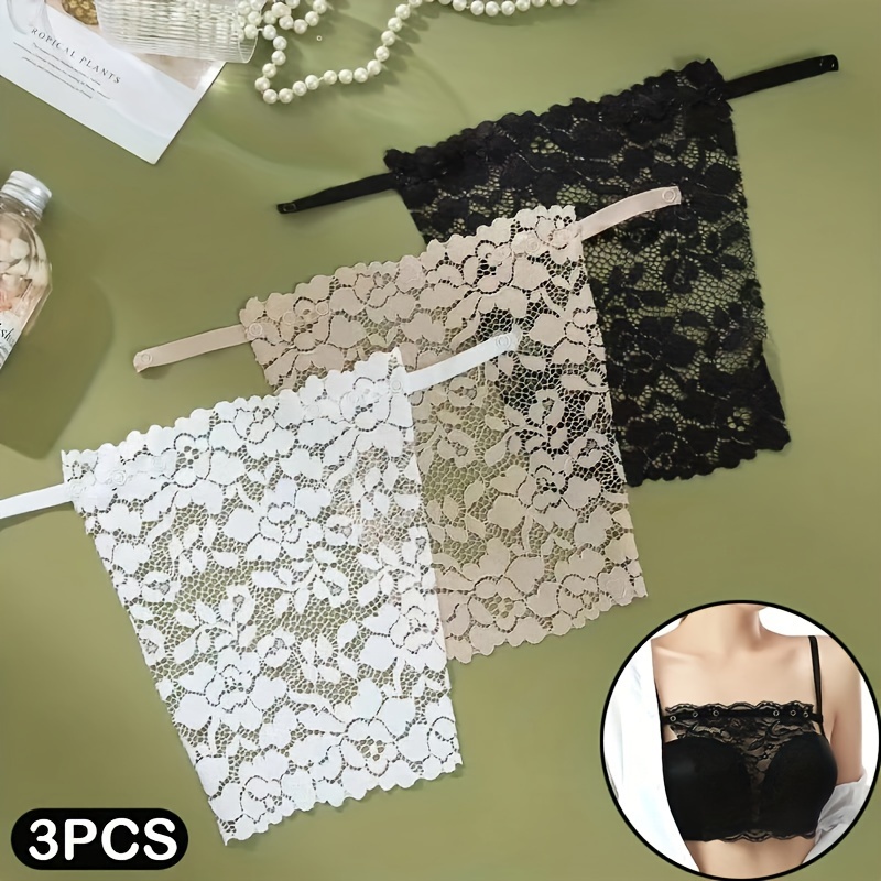Floral Lace Chest Cover Semi sheer Anti peep Chest Shield - Temu