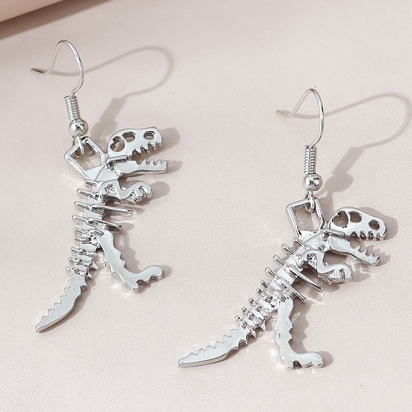 Punk Style Dinosaur Skeleton Drop Earrings