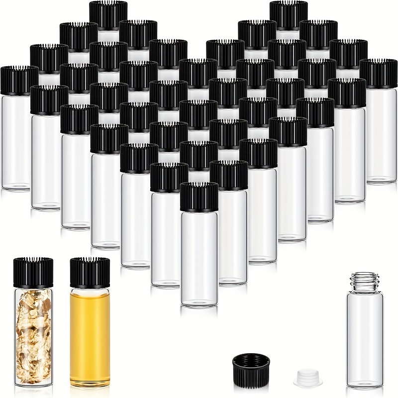 

100 Pcs Small Clear Glass Vials With Screw Caps And Plastic Stoppers Empty Refillable Travel Glass Essential Oil Bottles Anointing Oil Bottles For Essential Oils Aromatherapy Perfume (5ml)