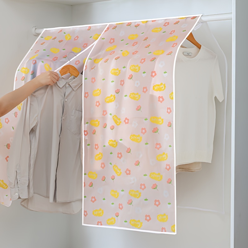 

1 Pc Cartoon Pattern Clothes Dust Over, Wardrobe Storage Cover, Hanging Moisture Proof Cover