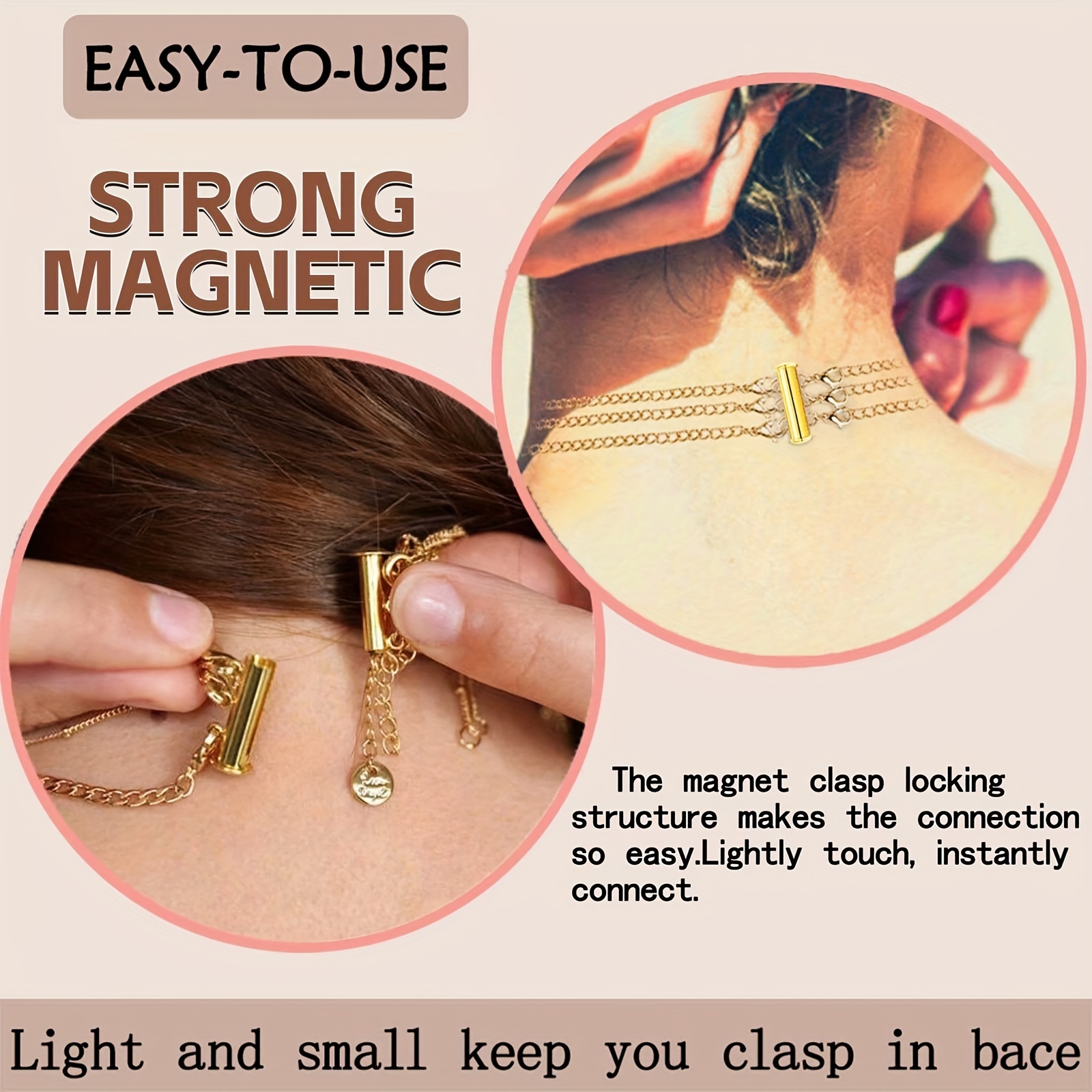 Gold Multi Necklace Layering Clip 4 clasps