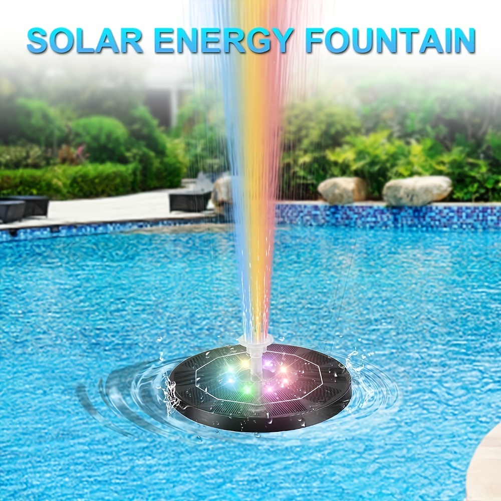 Mejor fuente Solar piscinas impermeables fuentes coloridas 5 luces Panel de  bomba de natación flotante fuentes solares para jardín, estanque, tanque de  peces, piscina, decoración al aire libre (No / con luz)