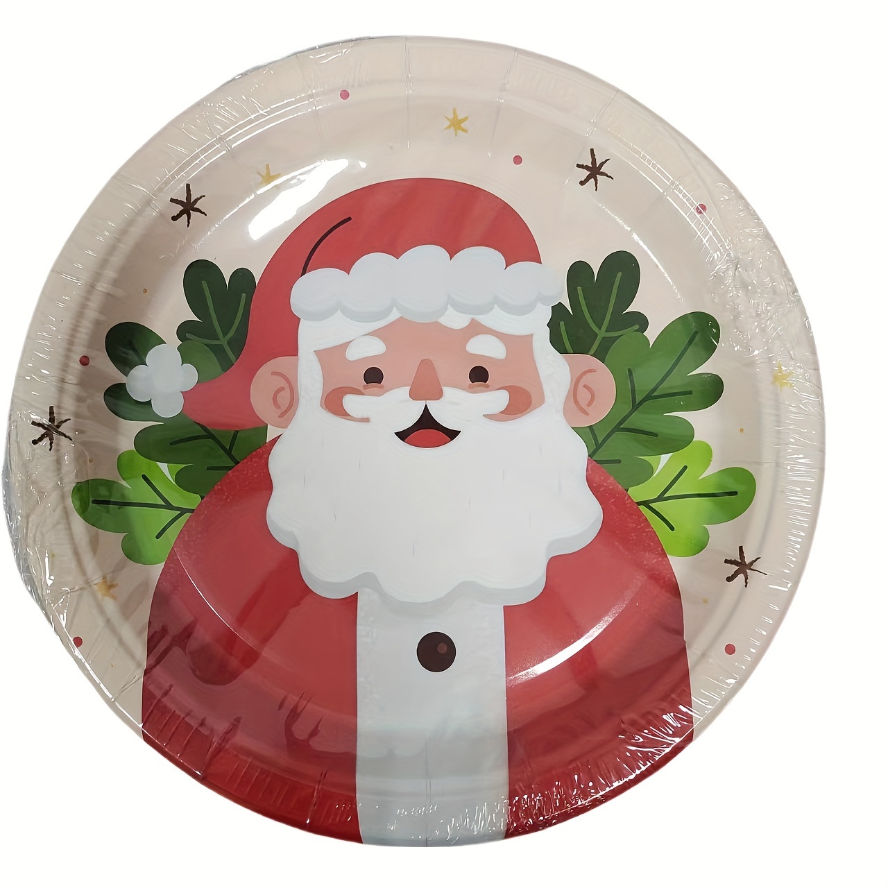 Set Christmas Tree Santa Claus Paper Plates Party - Temu