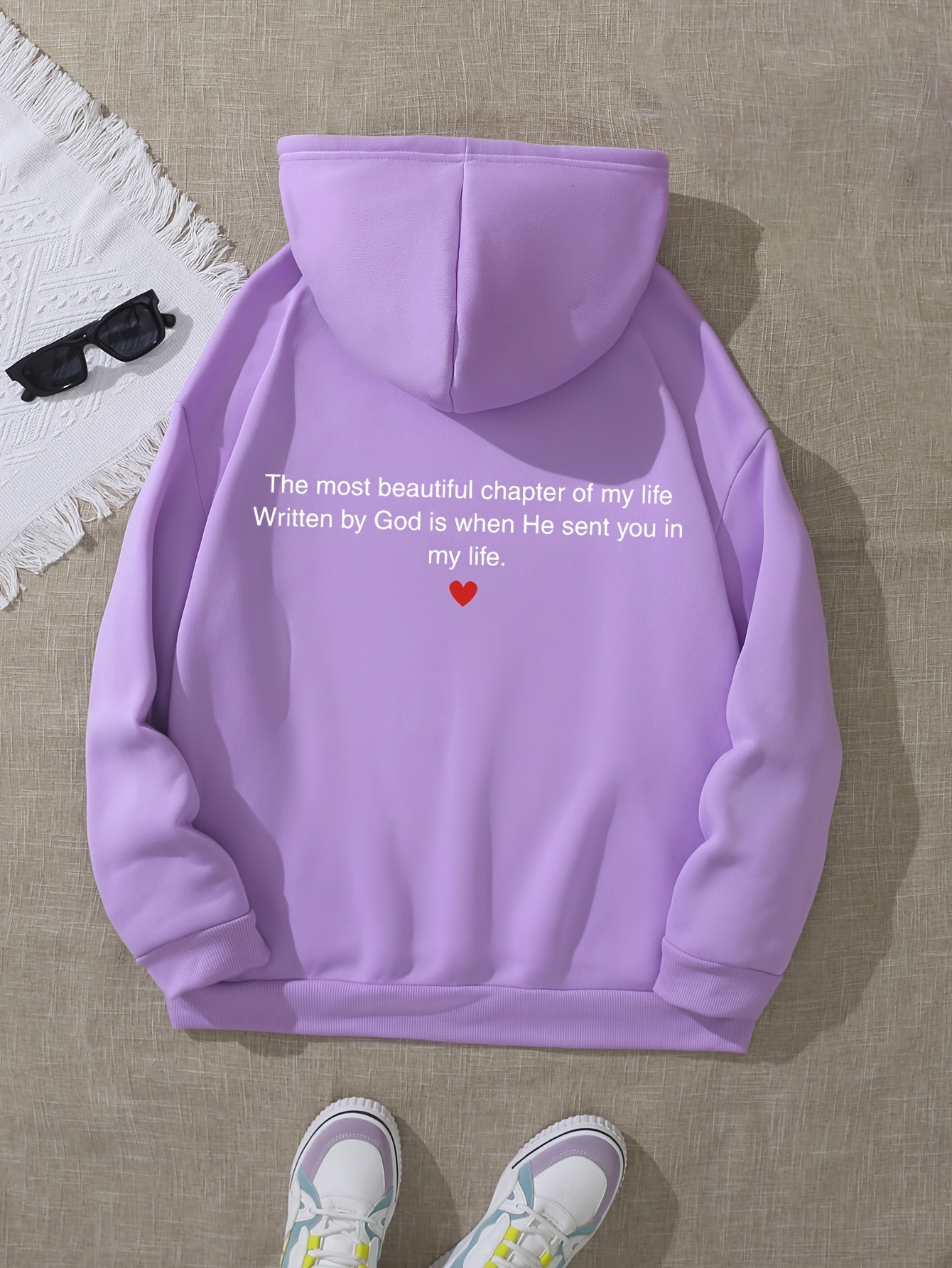 Letter Print Hoodie Drawstring Casual Hooded Sweatshirt For - Temu