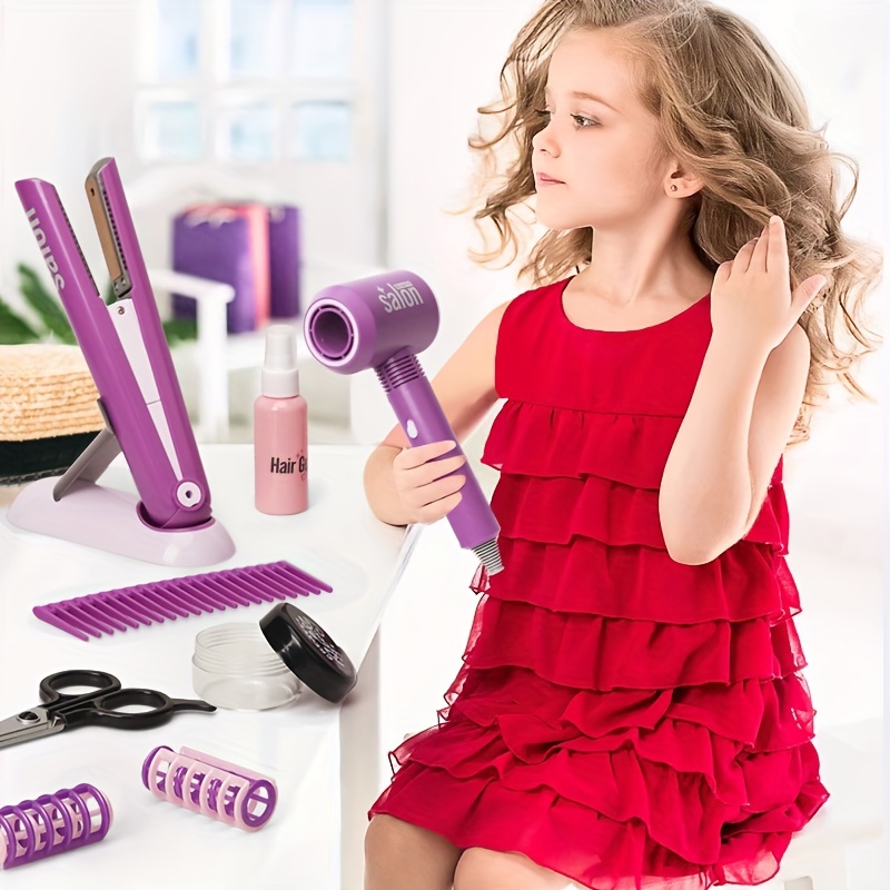 KENANLAN Ensemble de Jeu de Salon de Coiffure pour Enfants, Coiffeur,  Jouets de Coiffure, Cadeau pour Filles et Garçons de Plus de 3 Ans