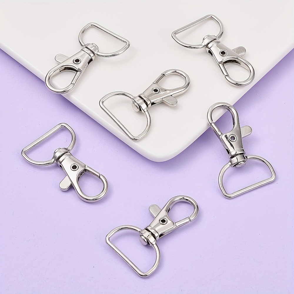 10pcs Swivel Clasp Hooks, Key Chain Clip Hooks, D Ring Clip Lobster Claw  Clasps Lanyard Hardware For Keychain Pendant Making Purse Hardware DIY Craft