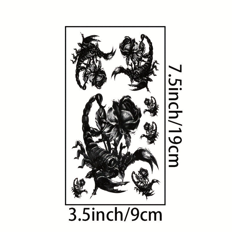 8 Sheets Deadly Waterproof Temporary Tattoo Stickers for Party Activities