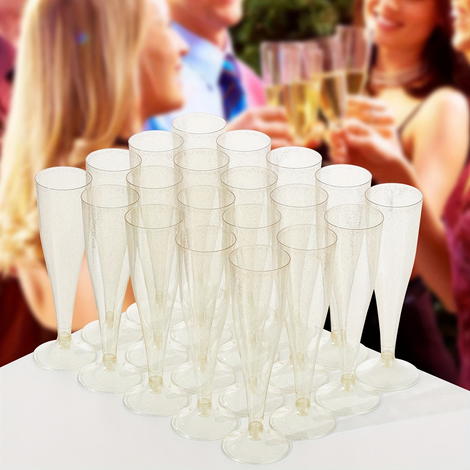 Flûtes à Champagne en plastique, verres à Champagne jetables, tasse à vin  pour Cocktail, fournitures de fête de mariage, tasse à boisson pour Bar 6  pièces/ensemble - AliExpress