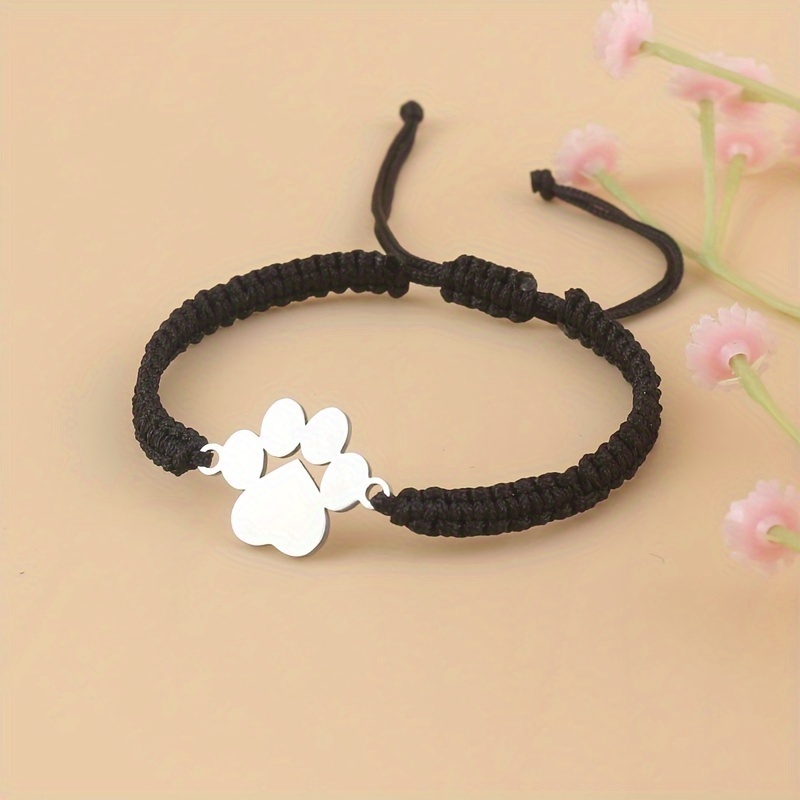 1 Hand-woven Adjustable Dog Paw Bracelet