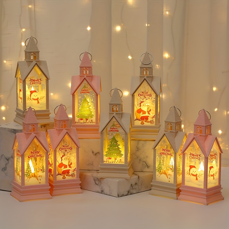 Christmas House Lantern Decorative Lights, Vintage Hanging Led Small Candle  Lanterns Gifts For Indoor,outdoor,party Snowman Santa Claus Decoration -  Temu