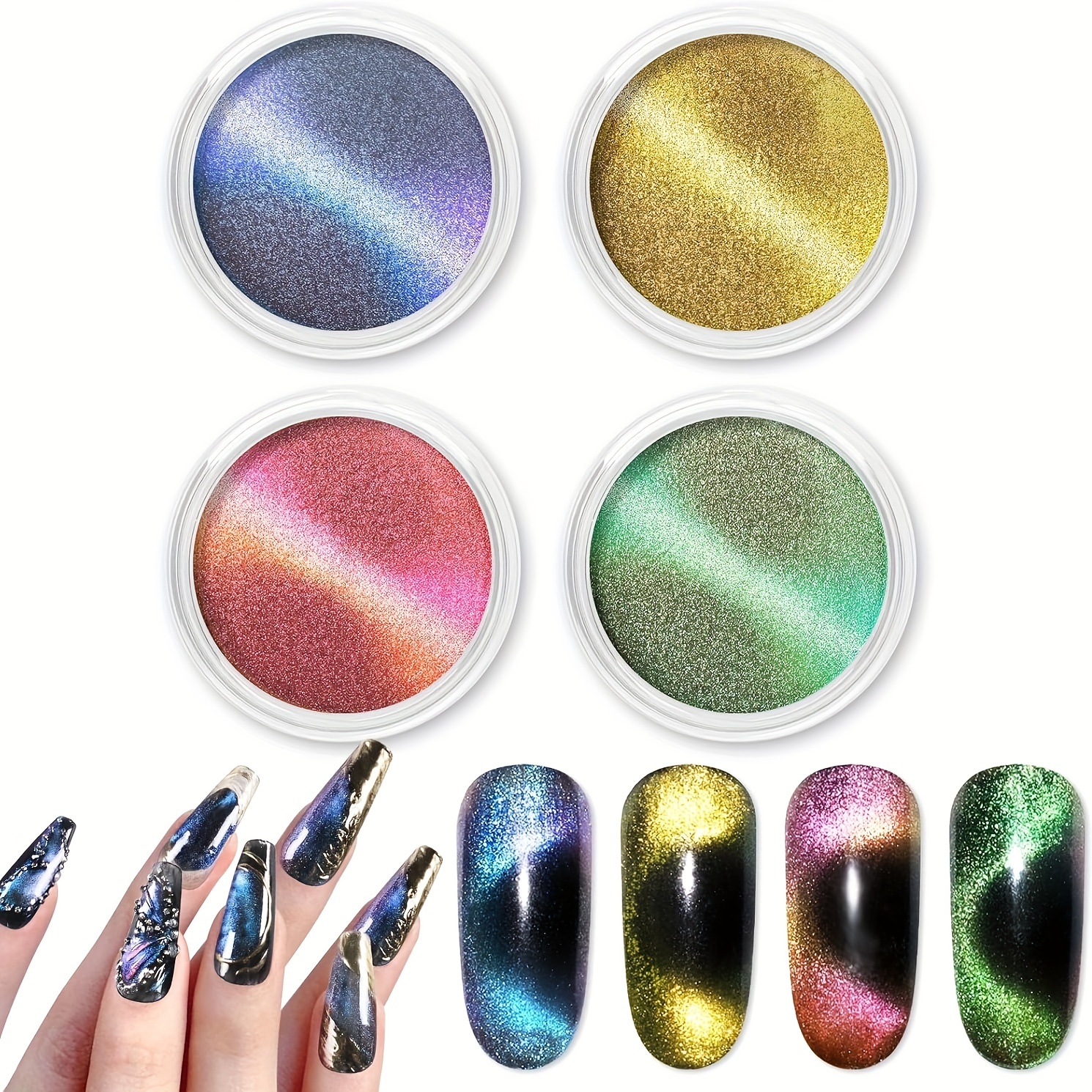 Mirror Chrome Nail Powder Nail Art Glitter Metallic Effect - Temu