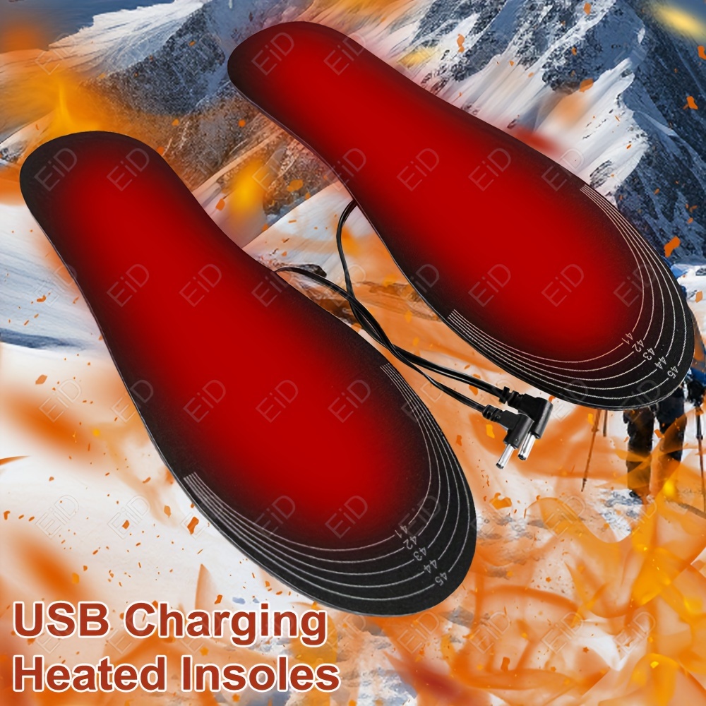 1 par de plantillas calefactables USB cómodas y cálidas para mujeres y  hombres, invierno