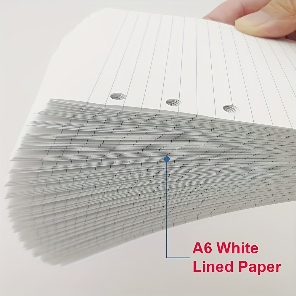 Lined Binder Paper, A6 Refill 6 Hole Punch Paper (6 Colors, 240