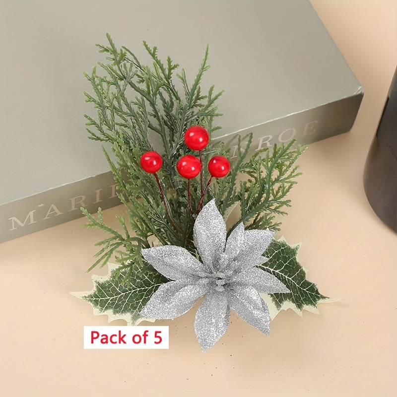 Artificial Christmas Picks Tree Decorations Faux Pine Picks Spray with  Candy Cane Holly Leaves for Christmas Floral Arrangement - China Christmas  Picks with Candy Cane and Faux Pine Picks Stems price