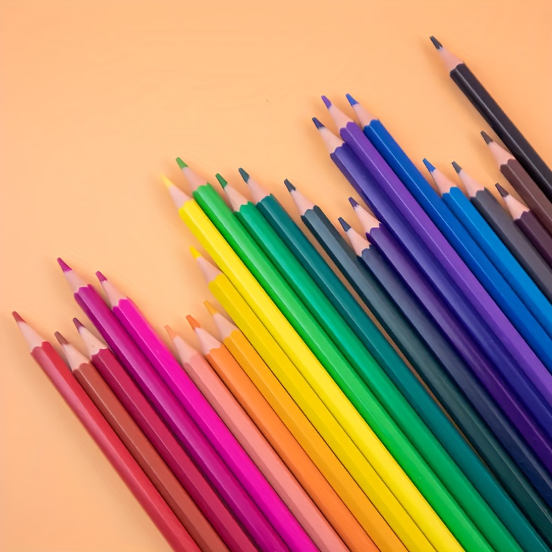 Boîte d'emballage de crayons de couleur à l'huile, 12/24 couleurs, ensemble  de crayons de couleur pour dessin pour enfants, comme cadeau d'halloween/noël, Mode en ligne