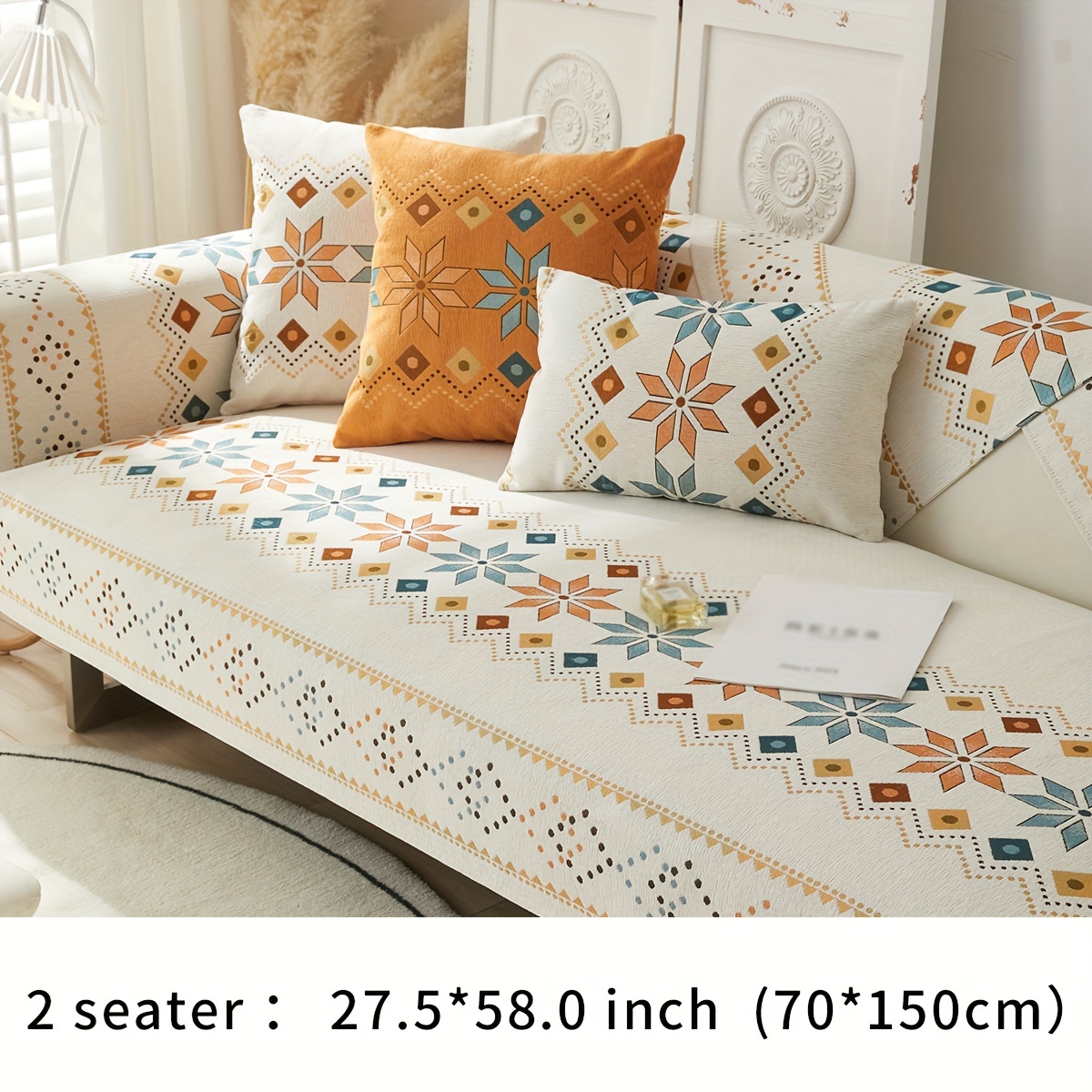 TEMU 1pc Chenille Sofa Slipcover, Non-slip Sofa Cover, Couch Cover Universal Furniture Protector For Bedroom Office Living Room Home Decor