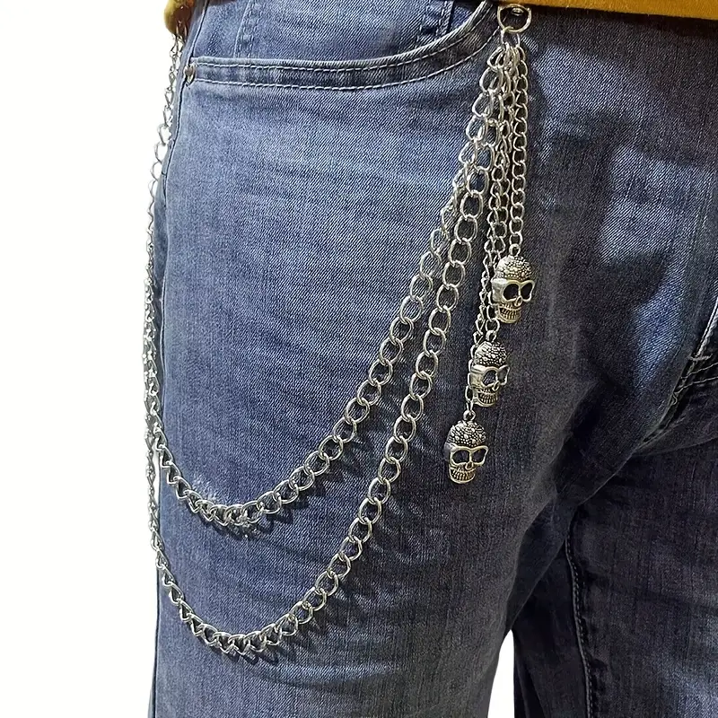 Skull Chains Men's Decorative Pant Chain Jeans Waist Chains - Temu