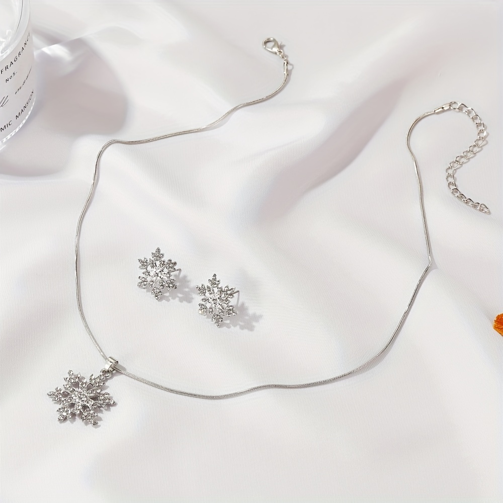 Snowflake earrings sale and necklace