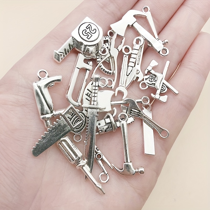 Zinc Alloy Charms Antique Silver Color Saw Wrench Axe Charms - Temu