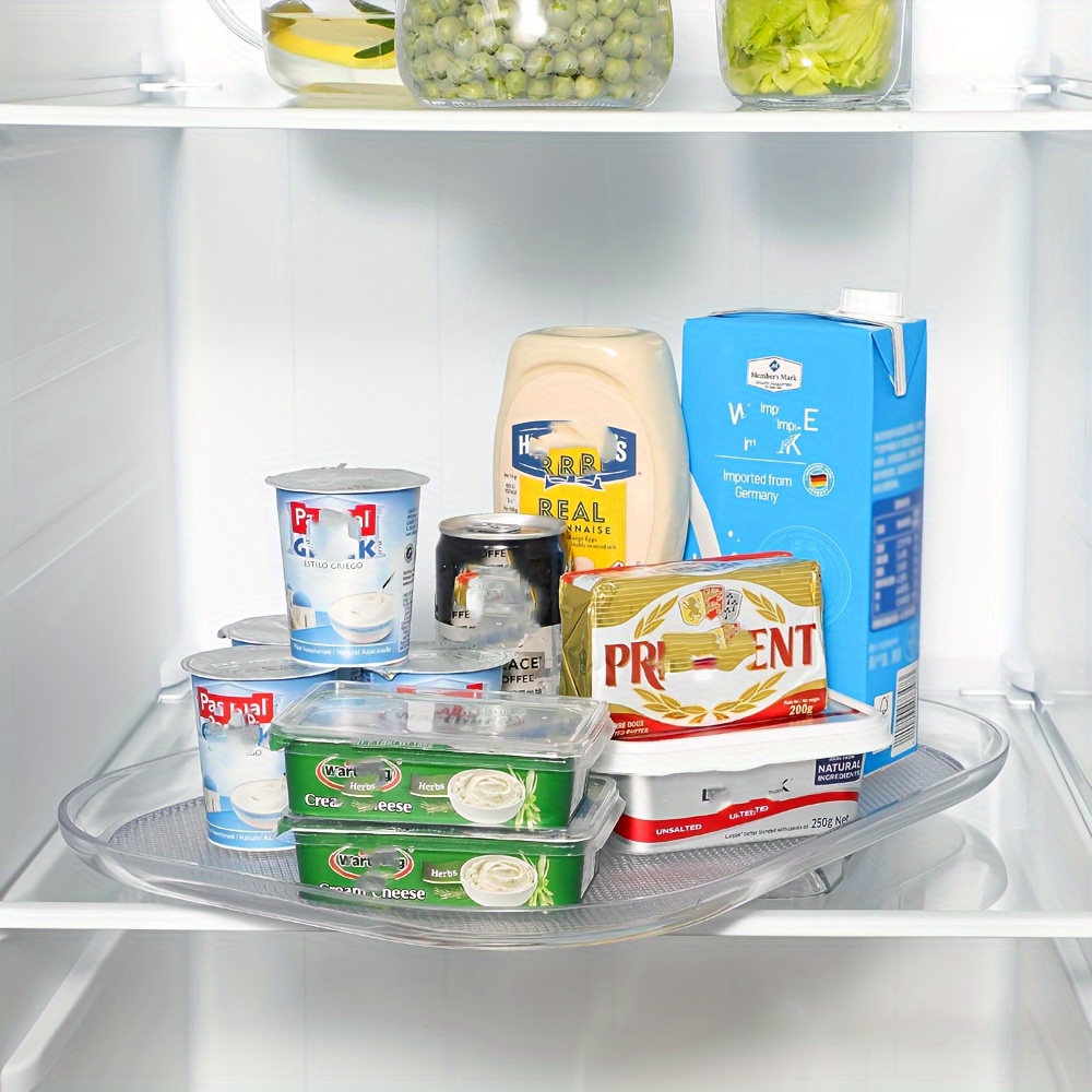  Lazy Susan - Organizador de plato giratorio para refrigerador,  organizador rectangular transparente de 16.5 pulgadas, almacenamiento  deslizante y rotación de 360° y almacenamiento para refrigerador, : Hogar y  Cocina