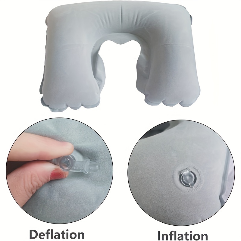 Ultralight Inflatable Travel Pillow With Earmuffs And Patch - Temu
