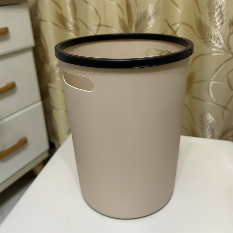 Large Capacity Garage Bin, Plastic Waste Basket With Pressing Ring