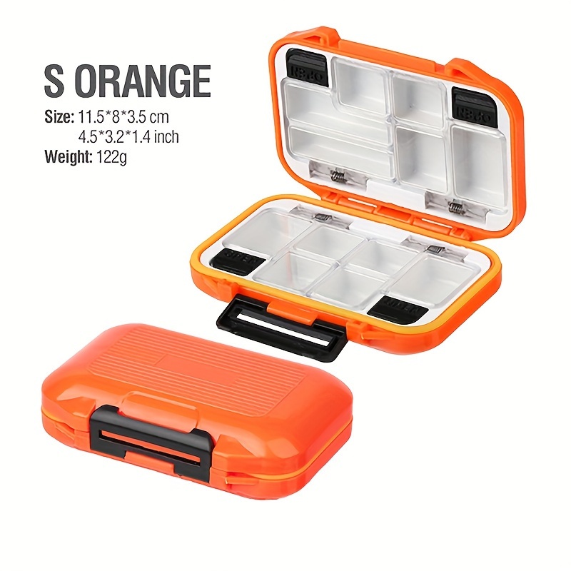 2pcs Fishing Lure Storage Box Double Sided Fish Tackle Container, Orange
