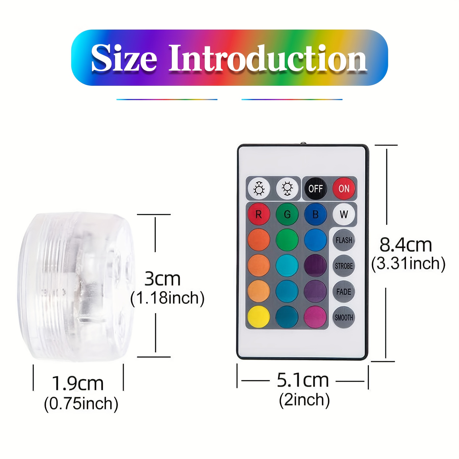 10 Piezas Mini Luces LED Sumergibles Con Control Remoto, Velas Pequeñas  Impermeables RGB Multicolores, Luz EFX Que Cambia De Color Subacuática Con  Pil