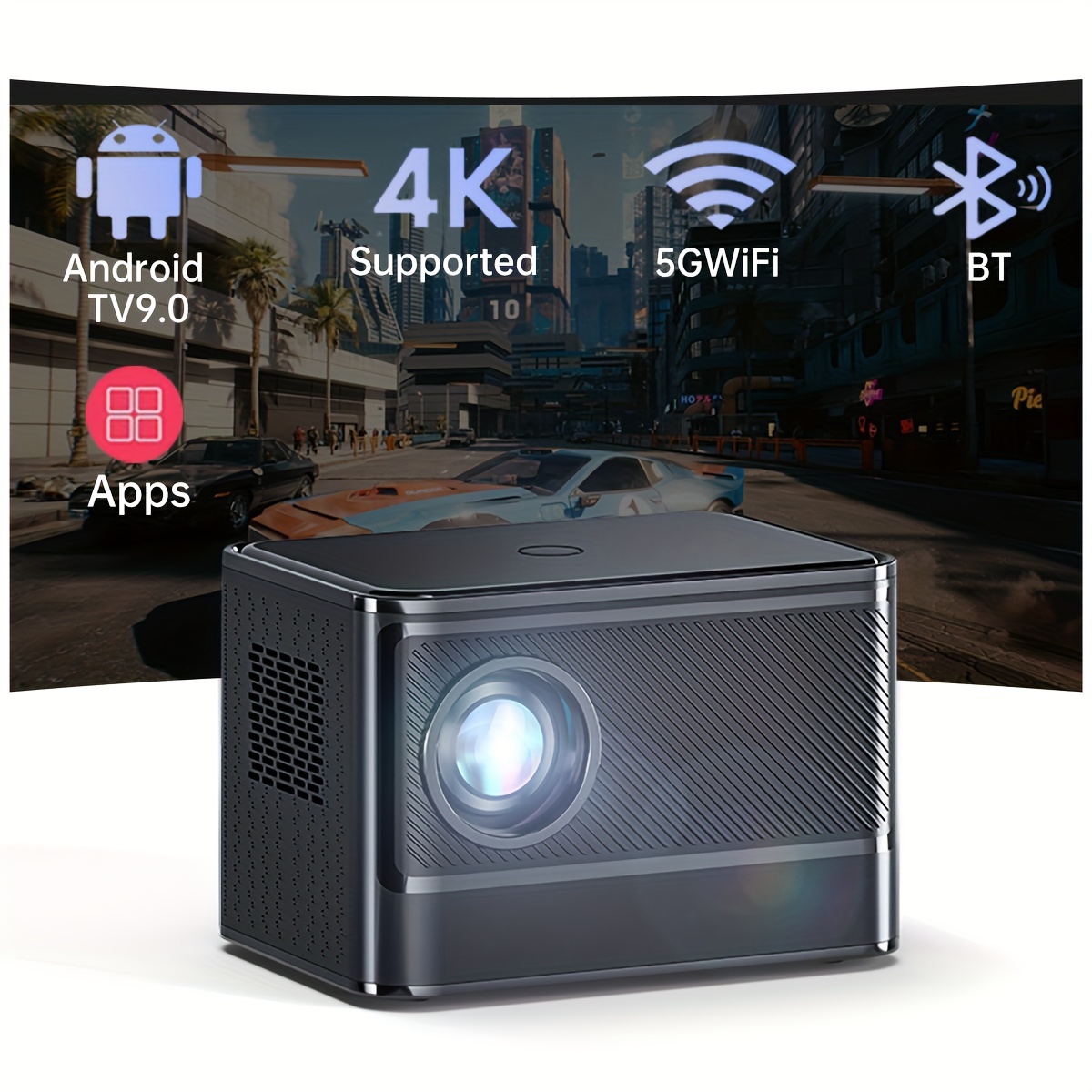 Proyector 4k Wifi Inalámbrico Mini Proyector Nativo 1080p - Temu Mexico