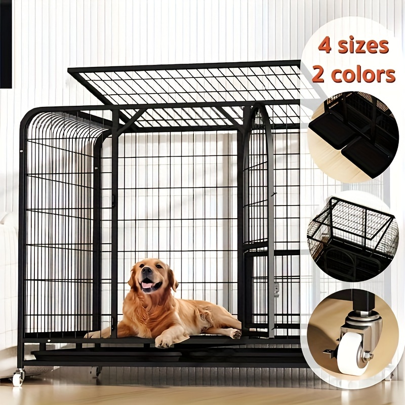 Jaulas para perros grandes – Jaula para perros de 36 pulgadas, jaula de  doble puerta para mascotas grandes, jaulas de alambre de metal con bandeja  –