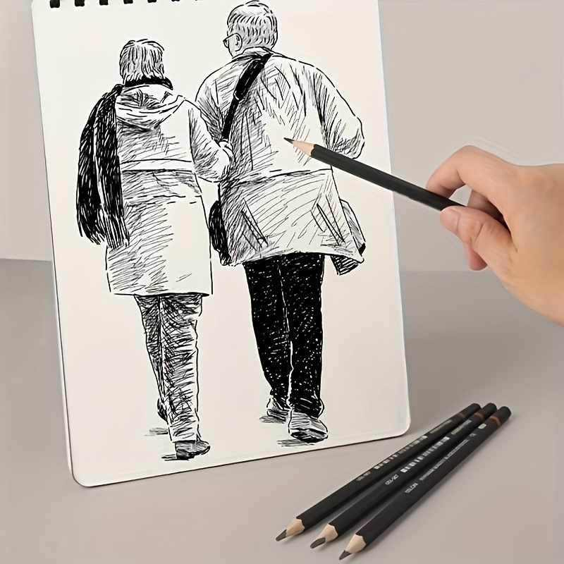 Kit de arte profesional de 33 piezas de lápices de dibujo con kit de  bocetos, bloc de bocetos gratis, lápices de carbón, lápices de grafito