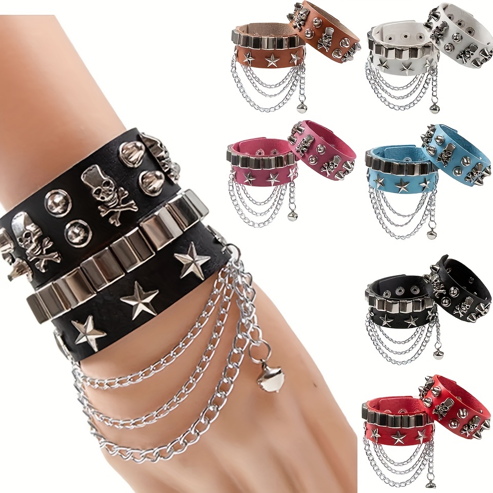 Thin Paracord Bracelet Mens/ Gothic Brass Skull Hook / Black Yellow Wrap  Bracelet / Rope Bracelets / Gender Neutral Accessories / Necklush 