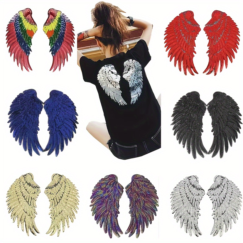 

2pcs Shiny Wings Embroidered Cloth Stickers Diy Clothing Accessories Sequin Patches Stickers Decorative Accessories
