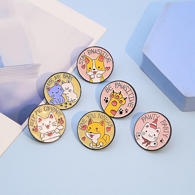 Round Cat And Dog Paw Brooch, 6 Styles