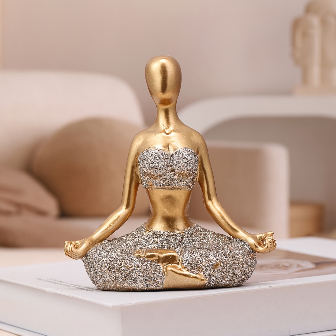 4pcs Yoga Statues Women Zen Decor Figurines Meditation Table Decoration  Sculpture Spiritual Accents Shelf Decorations for Home Living Room Bedroom