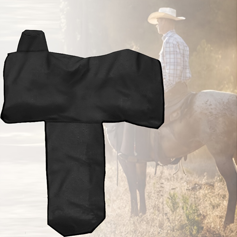 Image of 1pc Horse Cover Dust-proof Sunlight-proof 600d Oxford Cloth Western Cover With Elastic Straps To Hold The Skirting And The Fenders