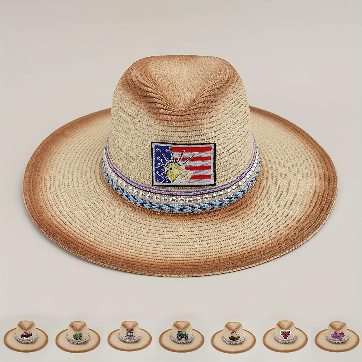 Pure Hand Woven Western Cowboy Hat Straw Hat Mens Trendy - Temu Canada
