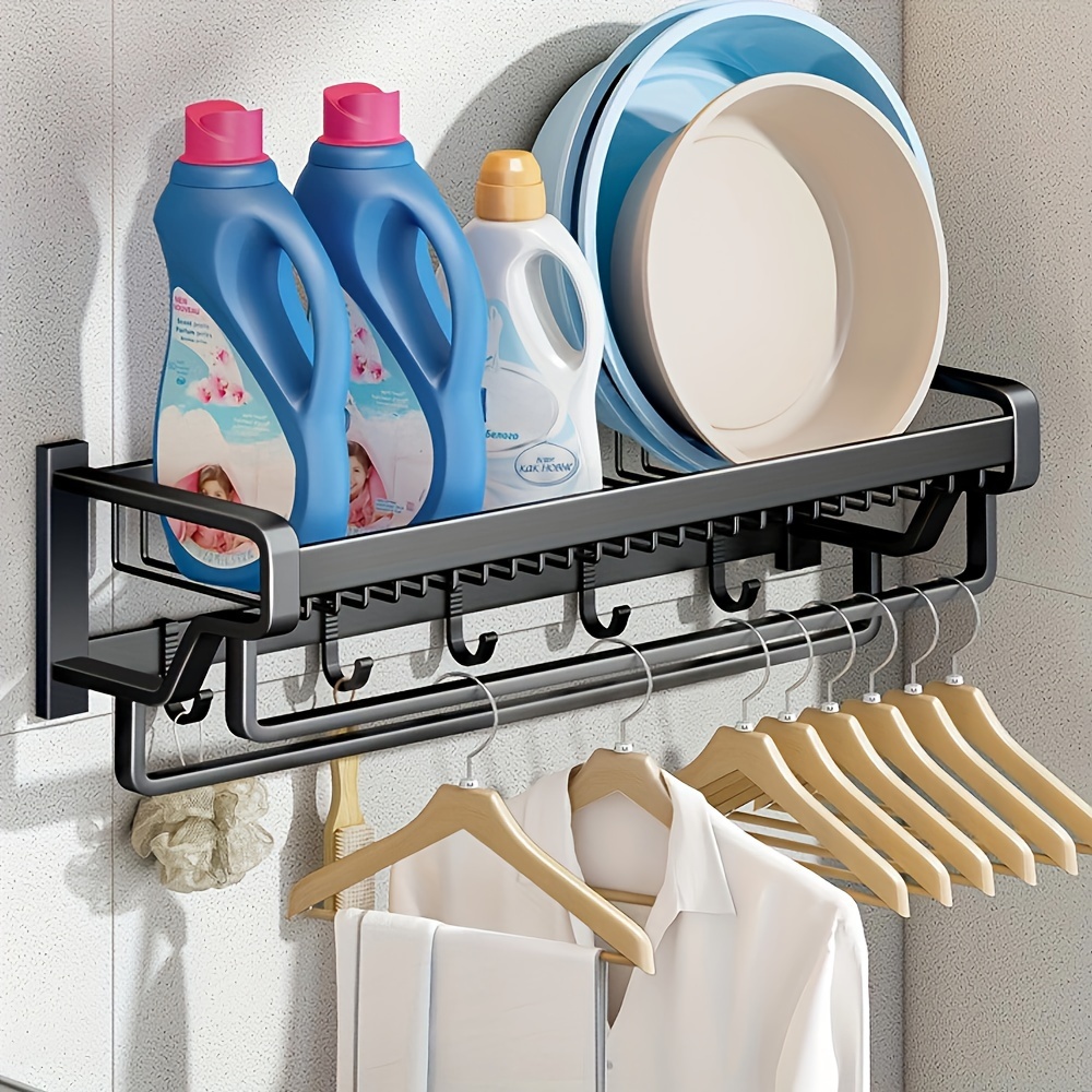 Bathroom Storage Rack With Towel Bar Punch free Bathroom - Temu