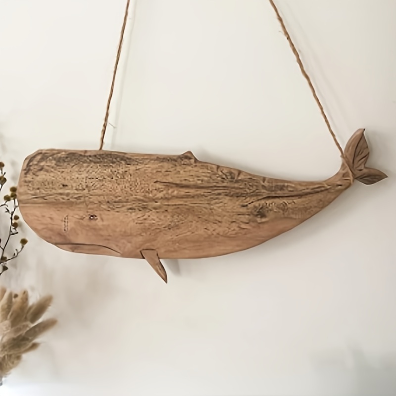 Wooden Whale Swordfish Shark Sculpture Ornaments Ocean - Temu