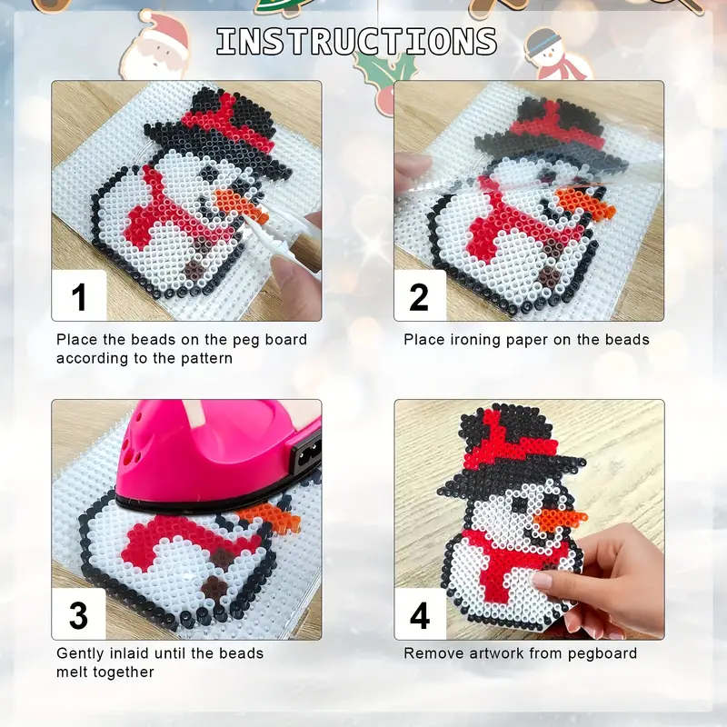 Christmas Fuse Beads Kit Crafting Melting Beads Includes - Temu Hungary
